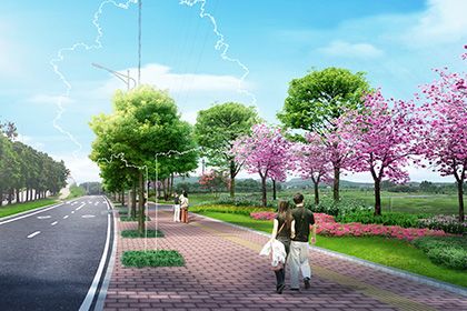 東莞沙田鎮(zhèn)進(jìn)港北路南側(cè)沿江高速出口綠化工程